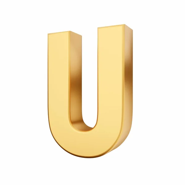 Золотой Шрифт Буква Изолированы Белом Фоне Рендеринг — стоковое фото