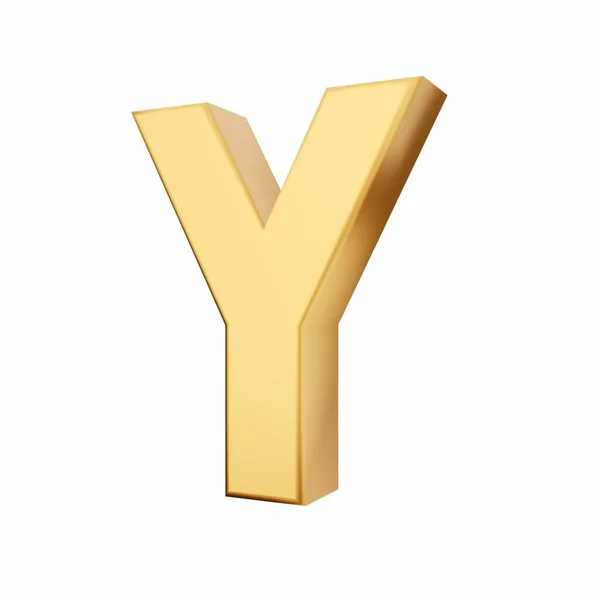 D渲染黄金字母表Y — 图库照片