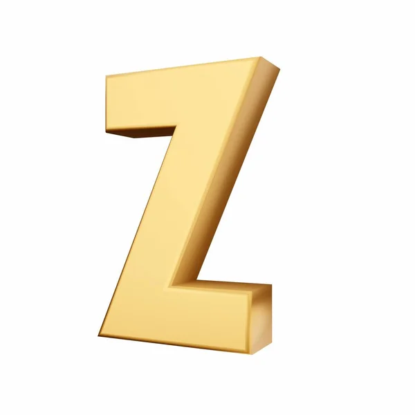 金色字母Z3D在白色背景上表示孤立 金色字母 — 图库照片