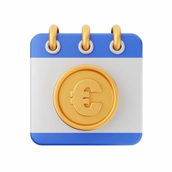 Wiedergabe Einer Blauen Münze Mit Einer Goldmünze Auf Weißem Hintergrund — Stockfoto