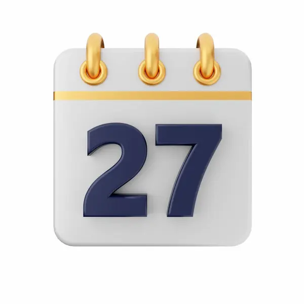 Realistyczny Kalendarz Dnia Miesiąca Kalendarz Złotym Numerem — Zdjęcie stockowe