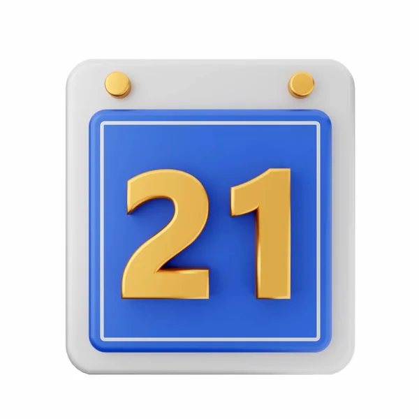 Número Calendario Representación Aislada Sobre Fondo Blanco — Foto de Stock