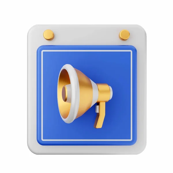 Illustration Blue Button Golden Bell — Stock Photo, Image