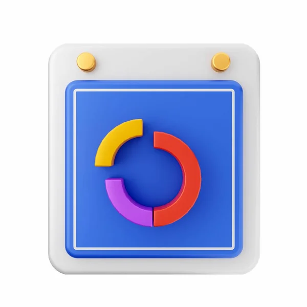 Rendering Colorful Pie Chart Icon Rendering Chart White Circle Blue — Stock Photo, Image