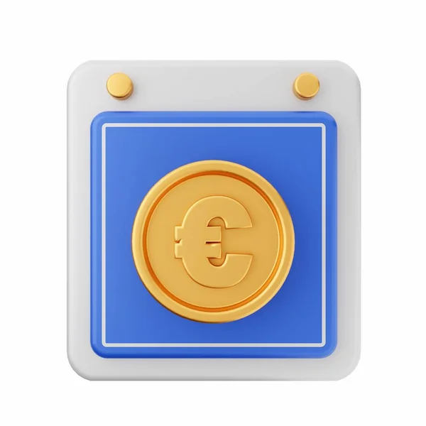 Монета Номиналом Евро Синей Желтой Монетой — стоковое фото