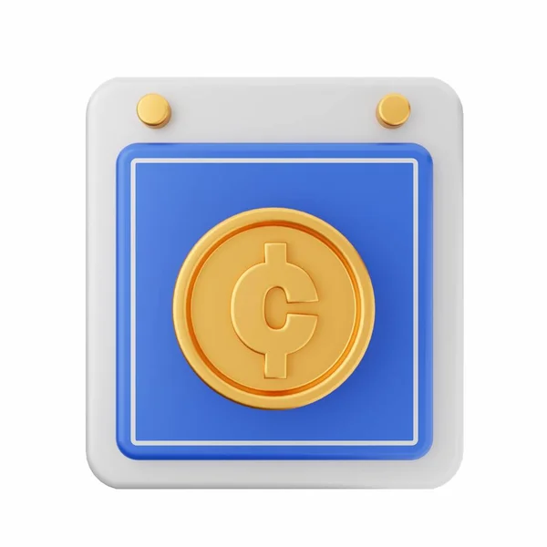Zlatá Mince Ikonou Dolaru Kreslený Styl — Stock fotografie
