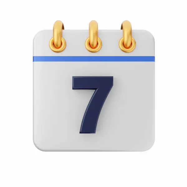 Liczba Liczba Niebieski Kalendarz Białym Tle Ilustracja — Zdjęcie stockowe