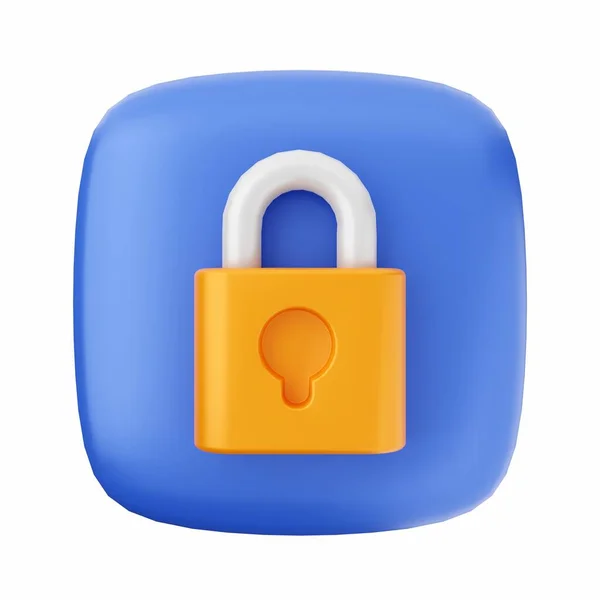 Lock Blue Lock Icon Render — Stock Photo, Image