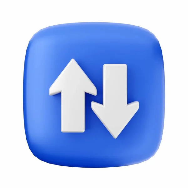白い背景の青いボタン — ストック写真