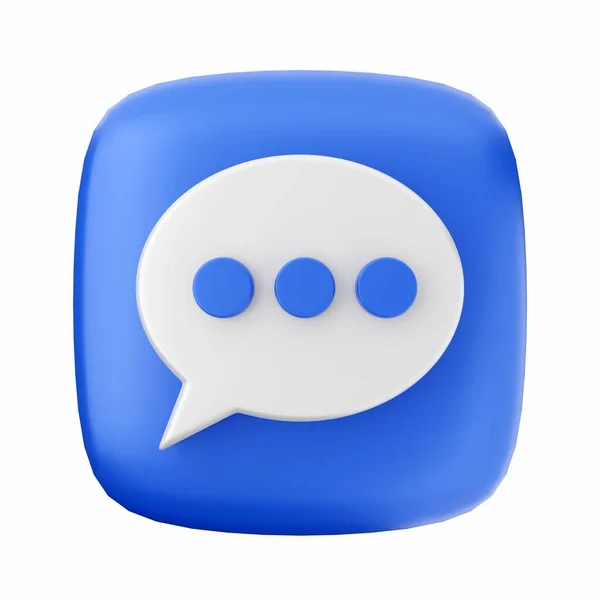 Chat Icon Blue Vector Isolated White — Stock Photo, Image