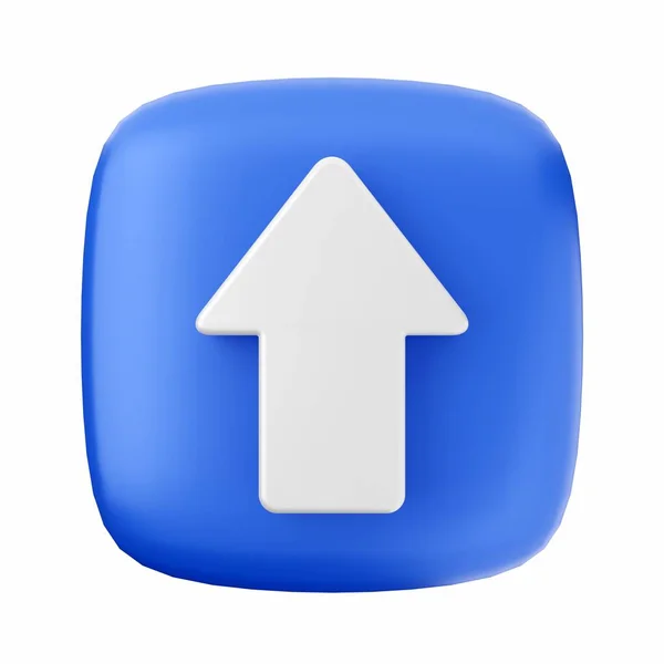 Renderizar Botón Descarga Azul Con Fondo Blanco —  Fotos de Stock