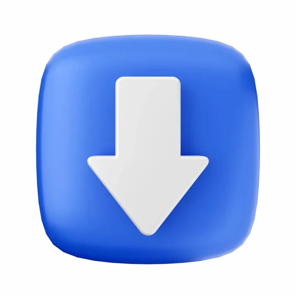 Blue Arrow Icon Render Illustration Isolated White — Stock Photo, Image