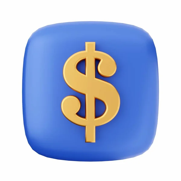Ilustrace Modré Ikony Dolaru Znamení Bílém Pozadí — Stock fotografie