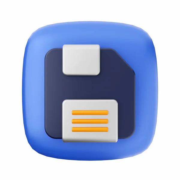 Renderizar Ícone Botão Azul Com Botão Amarelo Azul — Fotografia de Stock