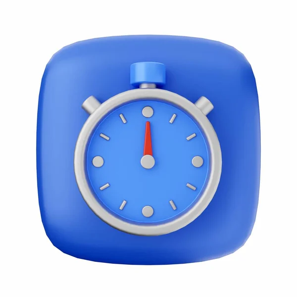 Beyaz Arkaplanda Mavi Kronometrenin Boyutlu Resmi — Stok fotoğraf