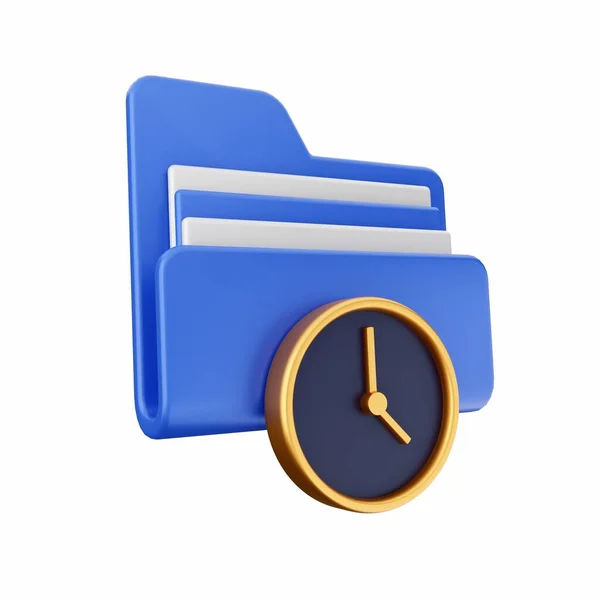 Rendering Blue Clock Icon — Stock Photo, Image