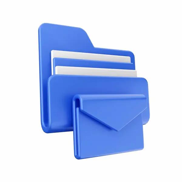 Render Open Blue Folder — Stock Photo, Image