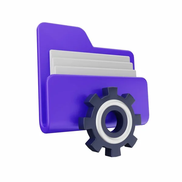 Rendering Blue Folder Folder Icon — Stock Photo, Image