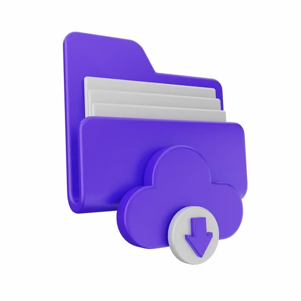 Ilustracja Ikony Folderu Przechowywania Chmurze Białym Tle — Zdjęcie stockowe