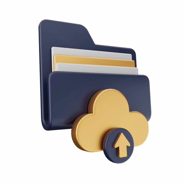 Cloud Folder Data Storage Concept Rendering — Stock Photo, Image