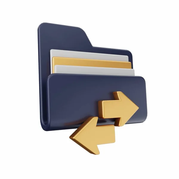 Folder Icoon Met Gouden Omslag Illustratie — Stockfoto