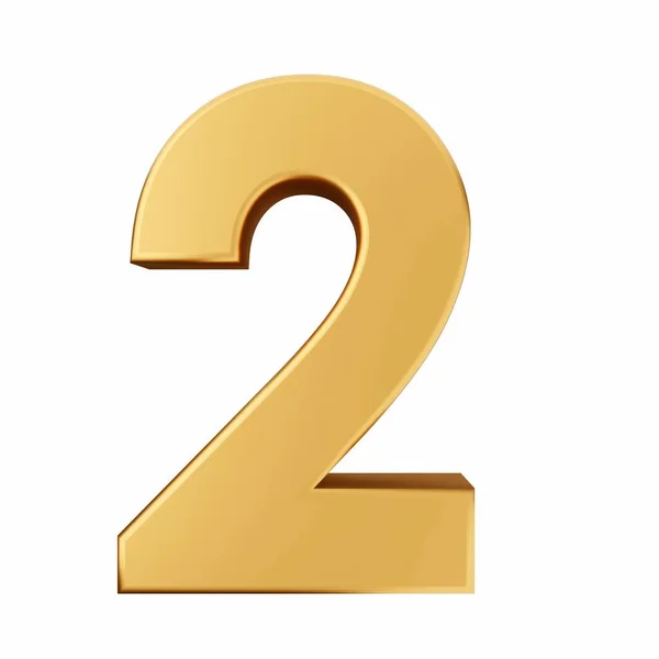 Gold Number White Background Rendering — Stock Photo, Image