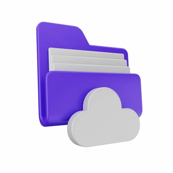 Cloud Storage Folder Icon Illustration — Stock Photo, Image