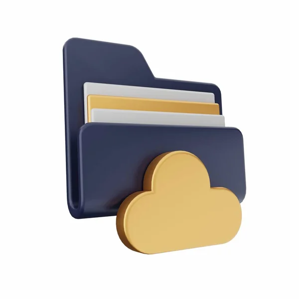 Rendering Cloud Computing Storage Folder Icon — Stock Photo, Image