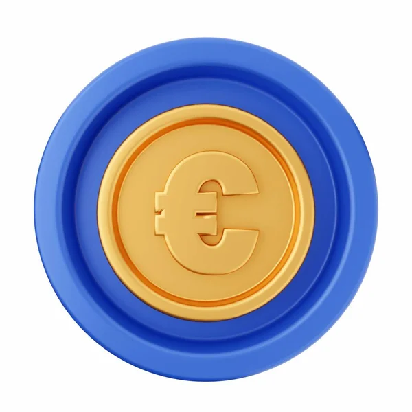 Coin Euro Currency Isolated White Background Rendering — 스톡 사진