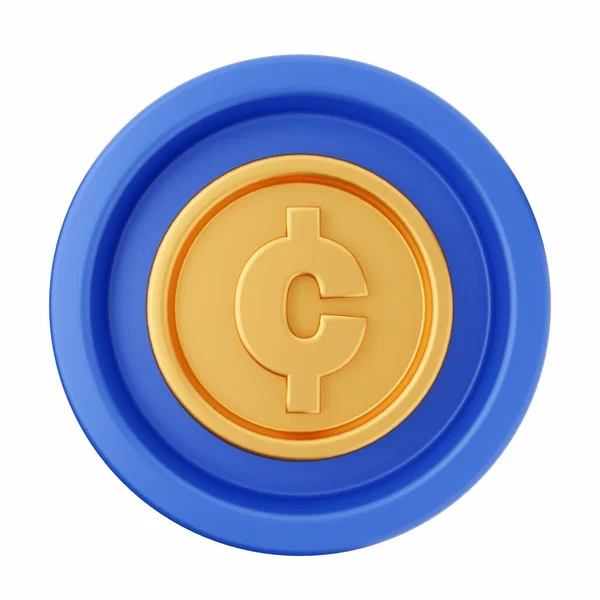 Dolar Coin Ikona Izometryczny Styl — Zdjęcie stockowe