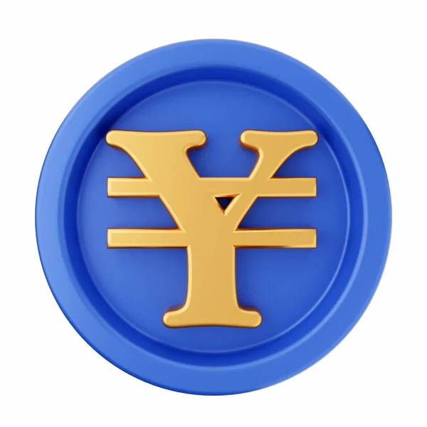 Arany Kínai Jüan Valuta Ikon Elszigetelt Fehér Háttér Pénz Bankvaluta — Stock Fotó
