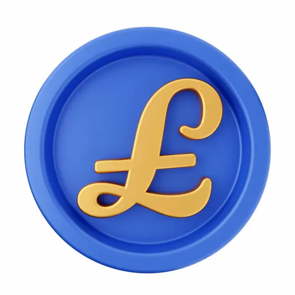 Symbol Zlaté Mince Stříbrné Minci Modrou Stuhou Bílém Pozadí — Stock fotografie