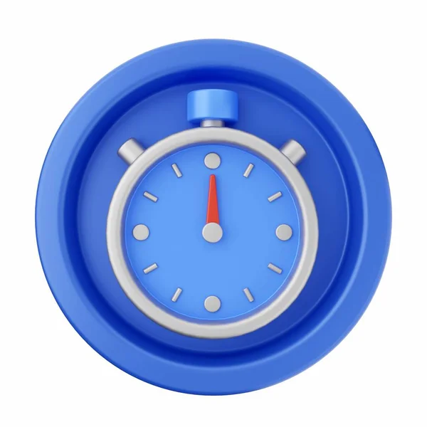 Renderizado Cronómetro Azul Aislado —  Fotos de Stock