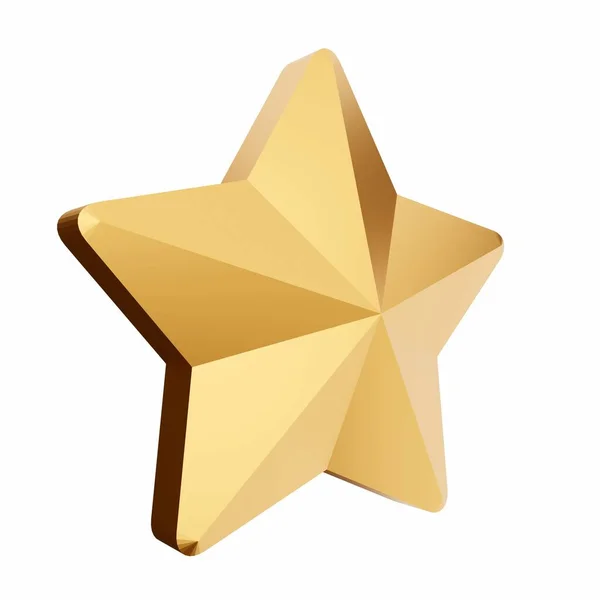 Render Golden Star — Stock Photo, Image