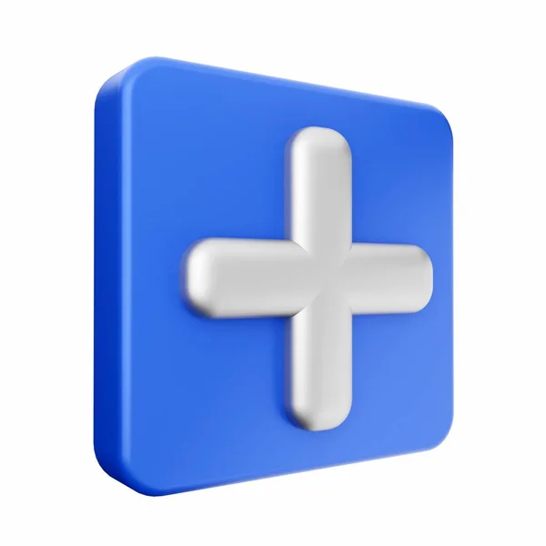 stock image 3 d blue cross icon. 