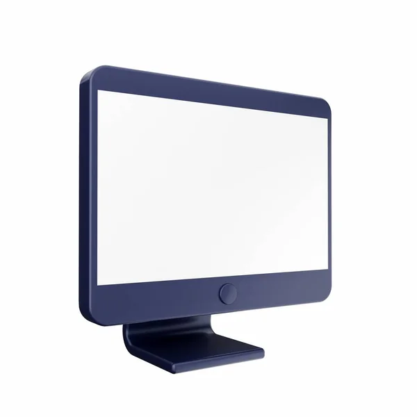 Moderní Počítačový Monitor Izolovaný Bílém Pozadí — Stock fotografie