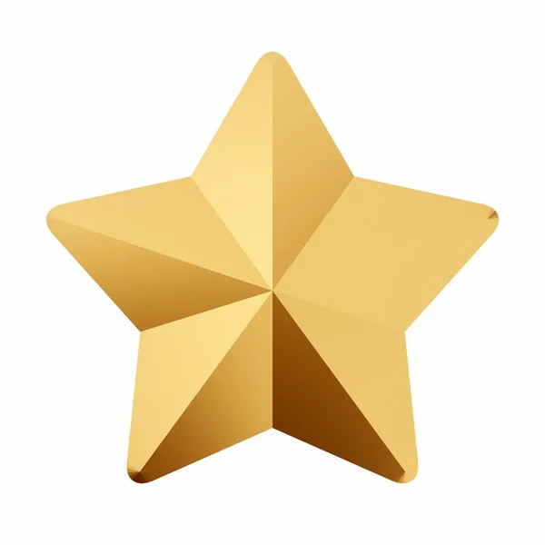 Estrella Dorada Sobre Fondo Blanco Representación Ilustración — Foto de Stock