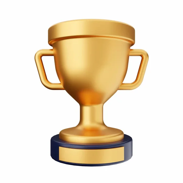 Taça Ouro Troféu Realista Isolado Fundo Branco Ilustração Vetorial — Fotografia de Stock