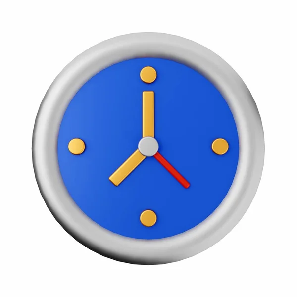 Horloge Bleue Avec Cadran Doré Illustration — Photo