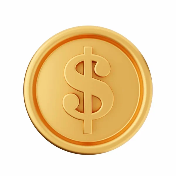 Altın Dolar Işareti Izole Edilmiş Simgesi — Stok fotoğraf