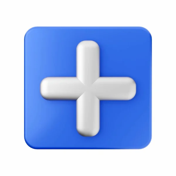 Croce Blu Icona Sul Bianco — Foto Stock