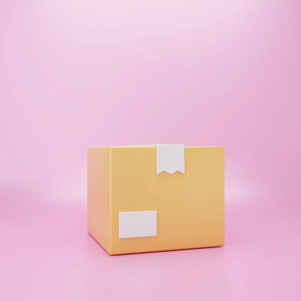 Візуалізація Коробки Пакунка Або Посилки — стокове фото