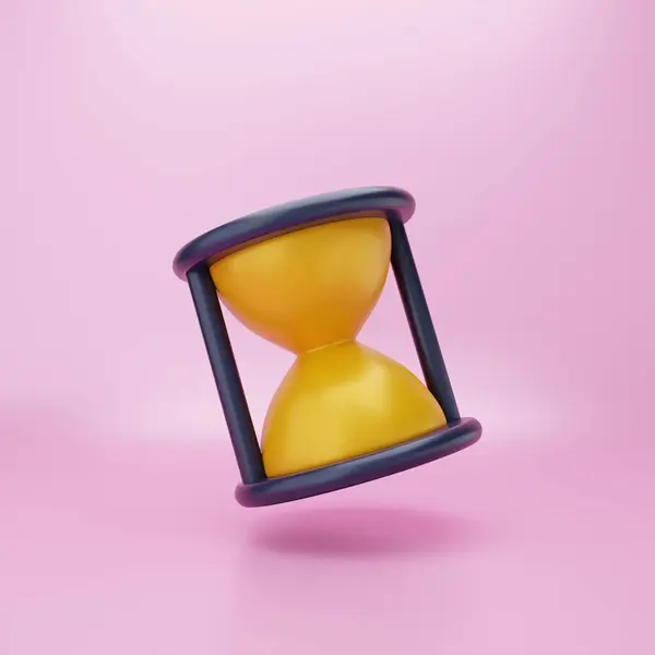 stock image 3 d rendering of a yellow clock on a yellow background. 3 d icon. 