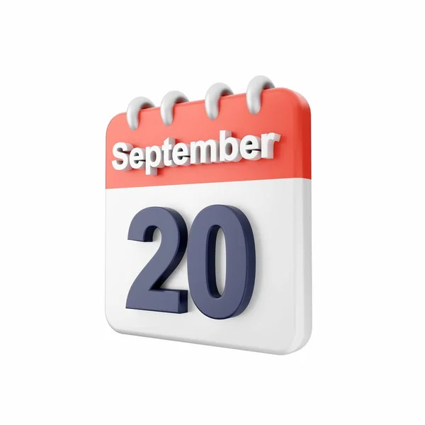 Återgivning Oktober Kalender Vit Bakgrund — Stockfoto