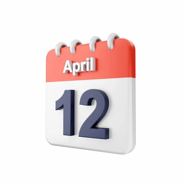 Abril Icono Del Día Del Calendario Calendario Renderizado Mes Planeando —  Fotos de Stock