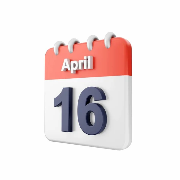 Rendering Календарь Апреля — стоковое фото