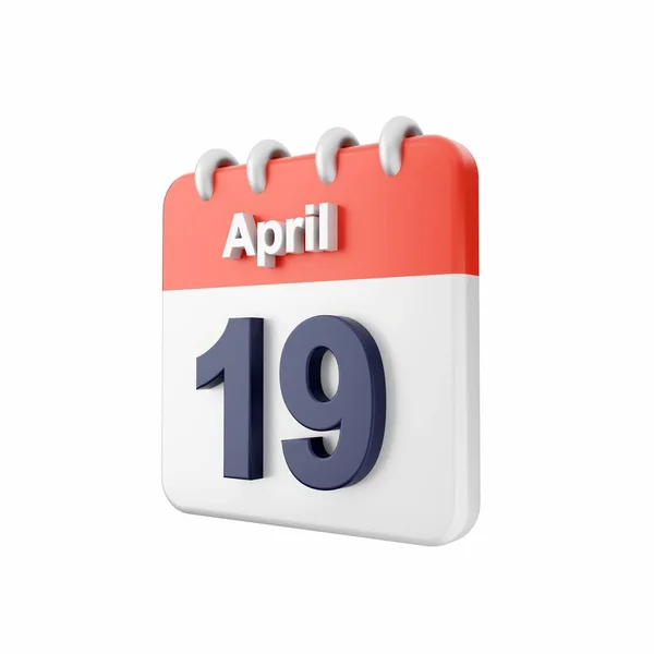 Calendario Abril Sobre Fondo Blanco Vector Aislado —  Fotos de Stock