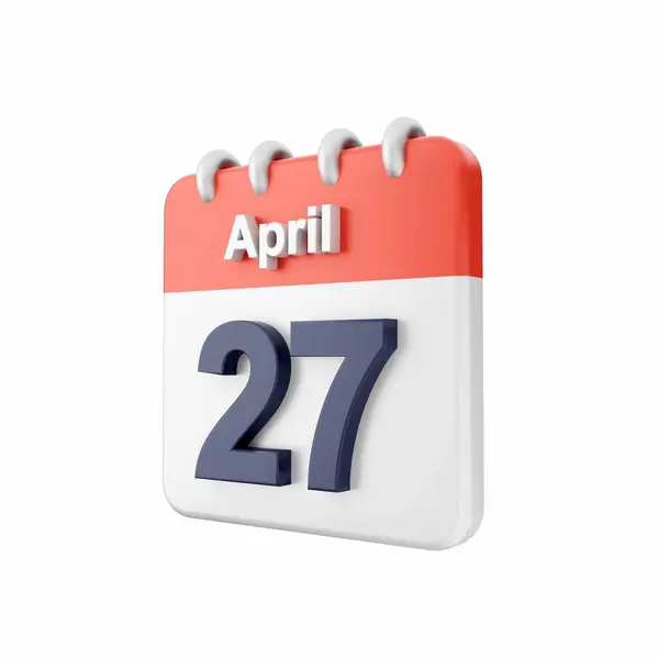Abril Ícone Dia Fundo Branco Ícone Calendário Data Abril Ilustração — Fotografia de Stock