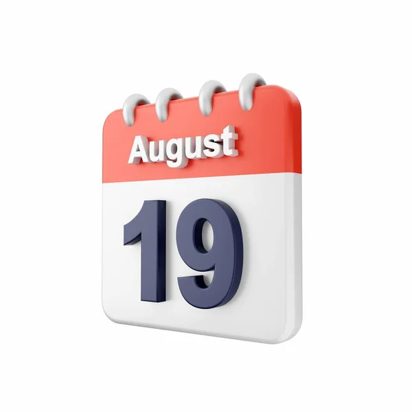 Ημερολόγιο Λευκό Φόντο Αυγούστου Της Ημερομηνίας Ημέρα — Φωτογραφία Αρχείου