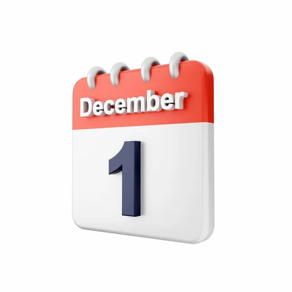Dezember Auf Weißem Hintergrund Kalendersymbol Vektorillustration — Stockfoto
